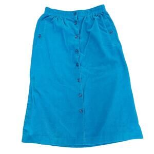 Vintage 80s/90s blue corduroy midi skirt